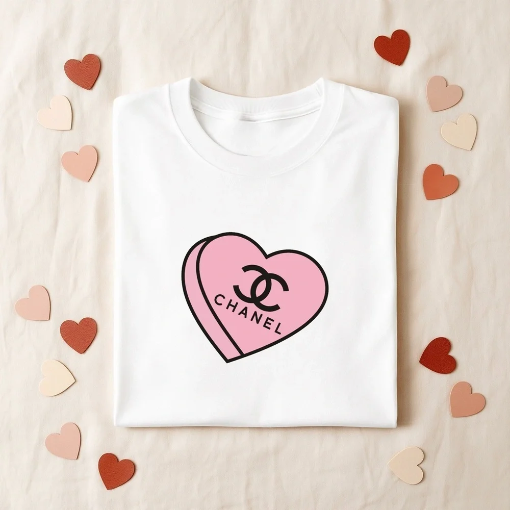 Boujee Pink Heart Tee | Trendy Women’s Graphic Shirt CC C hanel - Picture 2 of 5